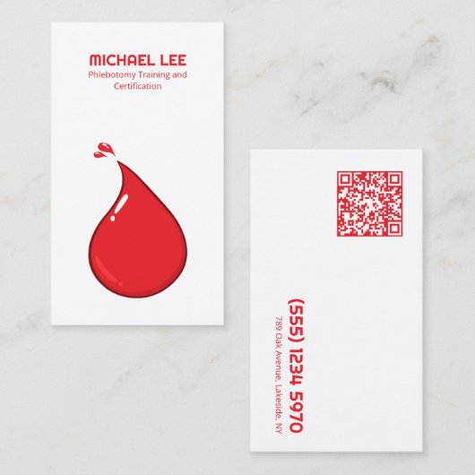 QR-flebotomie Visitekaartje (Voorkant / Achterkant)