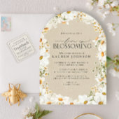 QR Floral Daisy Baby is een bloeiende rustieke dou Kaart