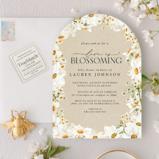 QR Floral Daisy Baby is een bloeiende rustieke dou Kaart