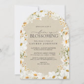 QR Floral Daisy Baby is een bloeiende rustieke dou Kaart (Voorkant)