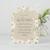 QR Floral Daisy Baby is een bloeiende rustieke dou Kaart (Staand voorkant)