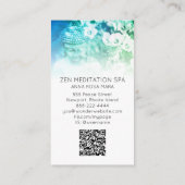 *~* QR Floral Flowers Buddha Meditation Visitekaartje (Achterkant)