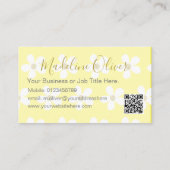 QR Floral Geel Groot Wit Goud Professioneel Visitekaartje (Achterkant)