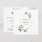 *~* QR Floral RSVP Lijst AR15 Peony Wedding Kaart (Voorkant / Achterkant)