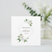 *~* QR Floral RSVP Lijst AR15 Peony Wedding Kaart (Staand voorkant)
