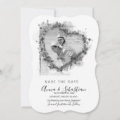 *~* QR FOTO AR6 WEDDING Heart BEWAREN DATUM Kaart (Voorkant)