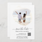 *~* QR Foto - BRUILOFT SAVE the DATE AR6 Website Kaart (Voorkant / Achterkant)