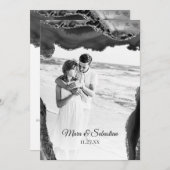 *~* QR FOTO RSVP AR13 AGATE Black Wedding Invi Kaart (Voorkant / Achterkant)