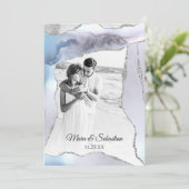 *~* QR FOTO RSVP AR13 AGATE Pearl Wedding in Kaart (Staand voorkant)