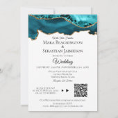 *~* QR - FOTO - RSVP AR13 AGATE Wedding Invitat Kaart (Achterkant)