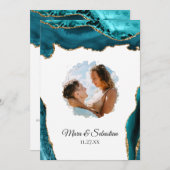 *~* QR - FOTO - RSVP AR13 AGATE Wedding Invitat Kaart (Voorkant / Achterkant)