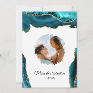 *~* QR - FOTO - RSVP AR13 AGATE Wedding Invitat Kaart