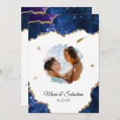 *~* QR - FOTO - RSVP AR13 Cosmic AGATE Wedding Kaart (Voorkant / Achterkant)