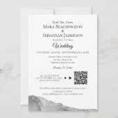 *~* QR FOTO RSVP AR13 Silver AGATE Wedding Kaart (Achterkant)