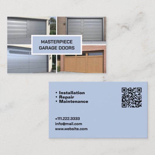 QR Garage Deur Visitekaartje (Voorkant / Achterkant)