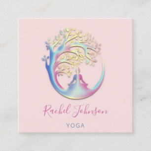 QR-genezing Yoga Classes School Instructor Logo Vierkante Visitekaartje