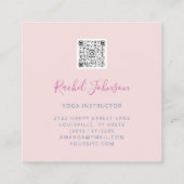 QR-genezing Yoga Classes School Instructor Logo Vierkante Visitekaartje (Achterkant)