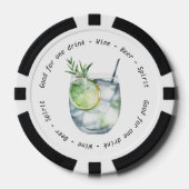 QR Gin Tonic Business Event Drink Voucher Poker Chips (Voorkant)