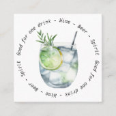 QR Gin Tonic Business Event Drink Voucher Vierkante Visitekaartje (Voorkant)