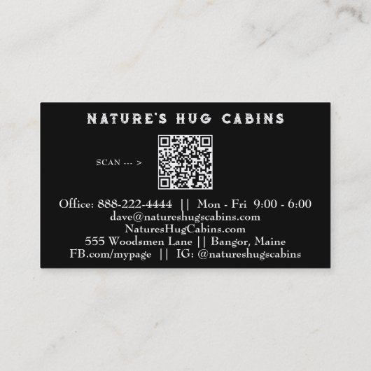 *~* QR Glitter AP49 Rustiek Verweerd Hout Visitekaartje (Achterkant)