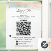 *~* QR Glitter PASTEL  Scan om te betalen betaling Raamsticker (Huis)