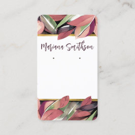 QR Gold Pastel Foliage Earning Display Kaart Visitekaartje