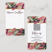 QR Gold Pastel Foliage Earning Display Kaart Visitekaartje (Voorkant / Achterkant)