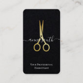 QR Gold Scissor Haarstylist Visitekaartje (Voorkant)