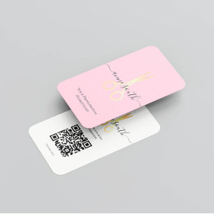 QR Gold Scissor Haarstylist Visitekaartje