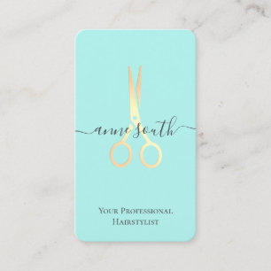 QR Gold Scissor Haarstylist Visitekaartje