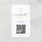 QR Gold Scissor Haarstylist Visitekaartje (Achterkant)