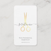 QR Gold Scissor Haarstylist Visitekaartje (Voorkant)