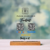 QR Google Facebook Review Acrylschild Acryl Bord (Neutraal)