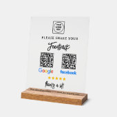 QR Google Facebook Review Acrylschild Acryl Bord (Hoek)