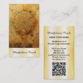 *~* QR Gouden Bloem van het Leven AP92 Reiki Heili Visitekaartje (Voorkant / Achterkant)