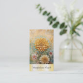 *~* QR Gouden Bloem van het Leven AP92 Reiki Yoga  Visitekaartje (Staand voorkant)