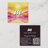 *~* QR GOUDROZE Abstract Landschap Natuur AP93 Vierkante Visitekaartje (Voorkant / Achterkant)