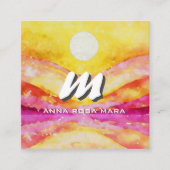 *~* QR GOUDROZE Abstract Landschap Natuur AP93 Vierkante Visitekaartje (Voorkant)