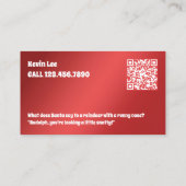 QR Grappige Kerstman voor Huur Visitekaartje (Achterkant)