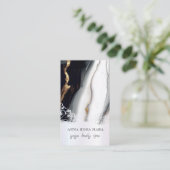 *~* QR Grijs Zwart Goud Marmeren Folie AP66 Visitekaartje (Staand voorkant)