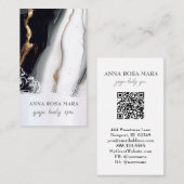 *~* QR Grijs Zwart Goud Marmeren Folie AP66 Visitekaartje (Voorkant / Achterkant)