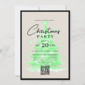 QR Groene Kerstboom Kerstfeest Kaart (Voorkant)