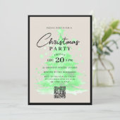 QR Groene Kerstboom Kerstfeest Kaart (Staand voorkant)