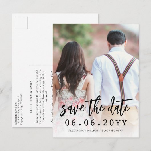 QR het Manuscript van de Foto van de Code Nota Mod Aankondigingskaart (Voorkant / Achterkant)