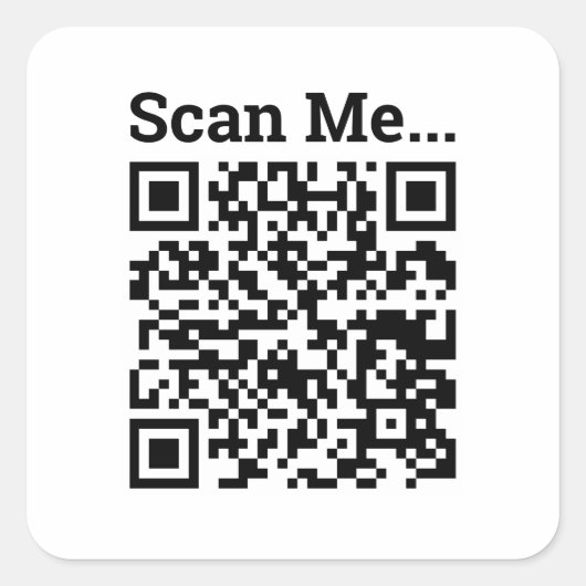 QR het Ontwerp van de Code voor het Slimme Scannen Vierkante Sticker (Voorkant)