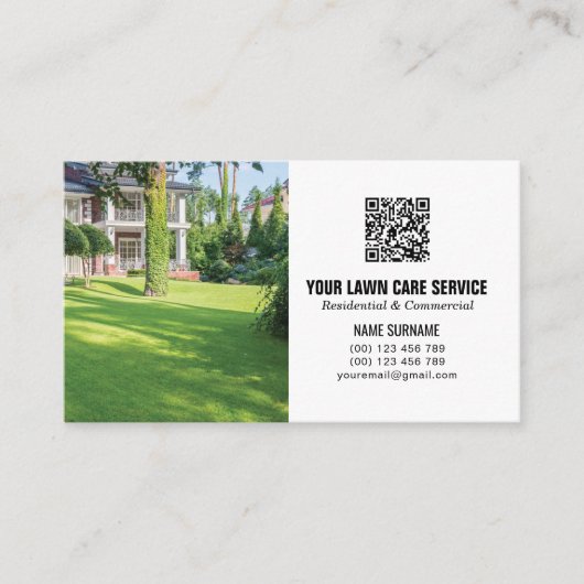 QR het visitekaartje van de Zorg van de Code Lawn  (Voorkant)