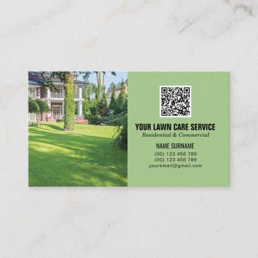 QR het visitekaartje van de Zorg van de Code Lawn  (Voorkant)
