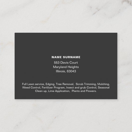 QR het visitekaartje van de Zorg van de Code Lawn  (Achterkant)