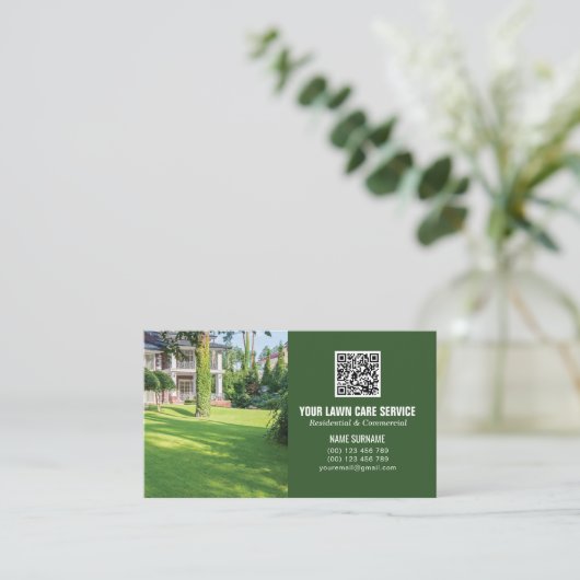 QR het visitekaartje van de Zorg van de Code Lawn  (Staand voorkant)