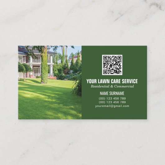 QR het visitekaartje van de Zorg van de Code Lawn  (Voorkant)
